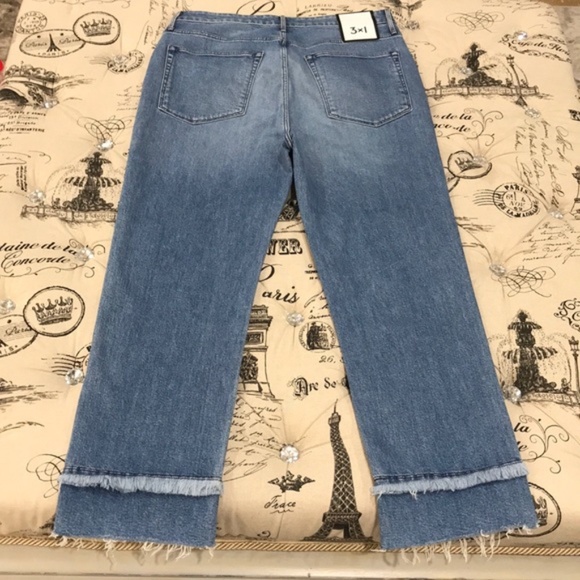 3x1 Cropped Frayed Detail Jeans - Picture 7 of 9